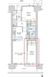 ジオ福島野田TheMarks【6階】の間取り