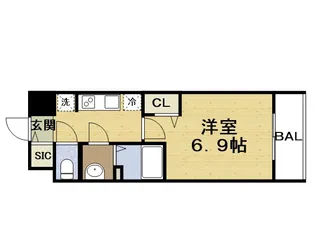 プレサンス大阪都島エレナード【5階】の間取り