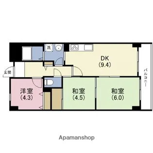 グランドムール玉造Ⅱ【3階】の間取り