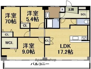 大拓ハイツ10【6階】の間取り