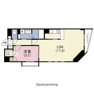 セレッソコート上本町EAST【4階】の間取り