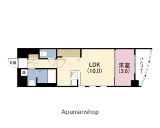セレッソコート上本町EAST【9階】の間取り