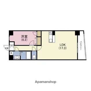 セレッソコート上本町EAST【7階】の間取り