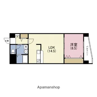 ハピネス上六【6階】の間取り