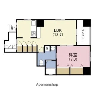 エスティメゾン上町台【8階】の間取り