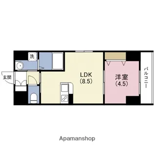 La CASA 上本町【4階】の間取り