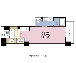 ロイヤルパークス桃坂【9階】の間取り