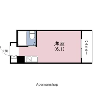 パークサイド上本町駅前【6階】の間取り