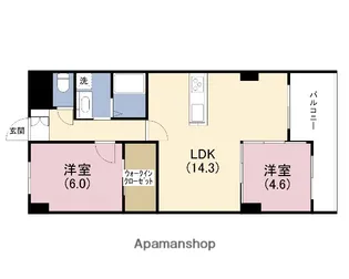 シティ上六【2階】の間取り