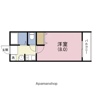 ボナール勝山【1階】の間取り