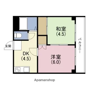 グランドハイツ大今里【2階】の間取り