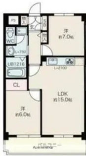ハイツ森ノ宮【2階】の間取り