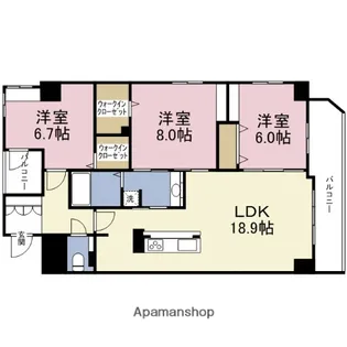 D’Sハウス上九【3階】の間取り