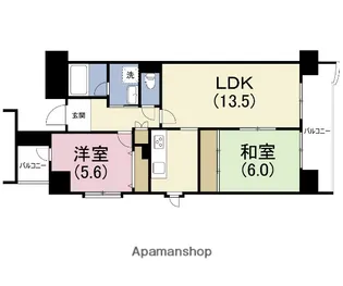 グレイスコート上本町【6階】の間取り