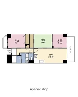 ヒルサイド四天王寺東【5階】の間取り