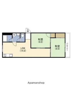 大川ハイツ【6階】の間取り