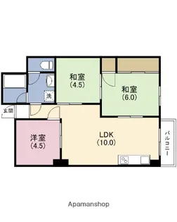 大川ハイツ【3階】の間取り