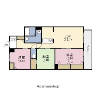 シャーメゾンサンワ【2階】の間取り