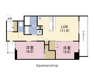 ネベル大阪上本町【4階】の間取り