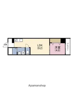 マリーベル深江橋【1階】の間取り
