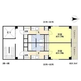 アリビオ港晴【202号室】の間取り