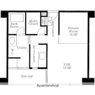 クリスタルブライト本町東【3階】の間取り