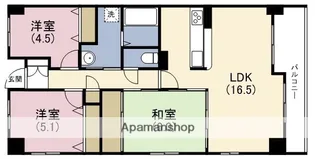 パークヒルズゼンボー大手前【7階】の間取り