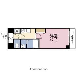 プランドール北浜【3階】の間取り