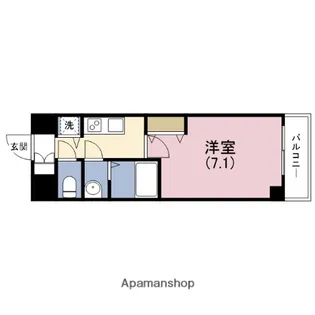 プランドール北浜【7階】の間取り