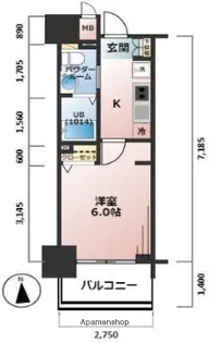 エステムプラザ大手前エヴァース【5階】の間取り