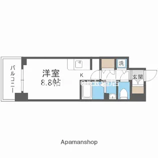 エスリード北浜EAST【5階】の間取り