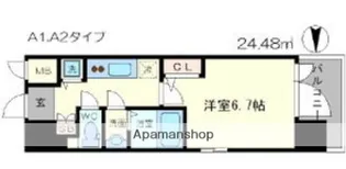 エスリード松屋町SOUTH【7階】の間取り