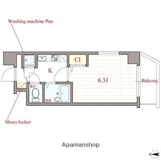 S・Eファースト【4階】の間取り