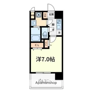 ラシーヌ瓦屋町【6階】の間取り