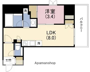 ルフォンプログレ堺筋本町タワーレジデンス【10階】の間取り