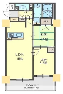 ロイヤルタワー大阪谷町【19階】の間取り