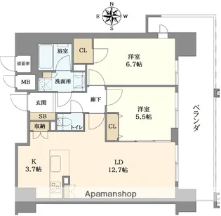 ミラージュパレス四天王寺夕陽丘【4階】の間取り