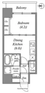 1DKの間取り画像