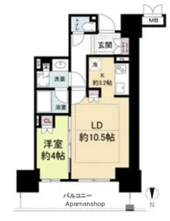 ローレルタワー堺筋本町【9階】の間取り