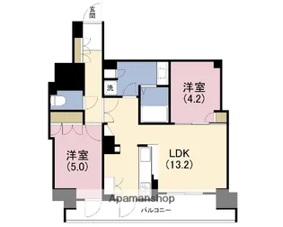 ローレルタワー御堂筋本町【20階】の間取り