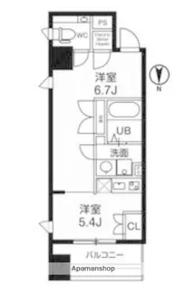 1DKの間取り画像