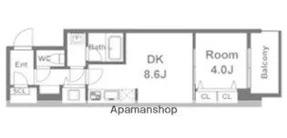 スプランディッド淀屋橋DUE【4階】の間取り