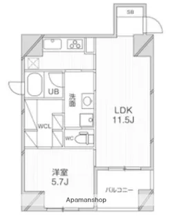 ルクレ堺筋本町レジデンス【2階】の間取り
