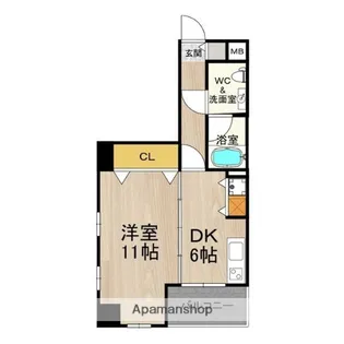 フローライト長堀橋【4階】の間取り