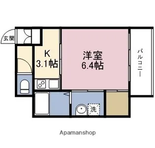 OAK弥栄夕陽ケ丘【5階】の間取り