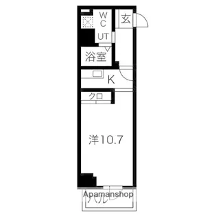 エグゼ難波東【10階】の間取り