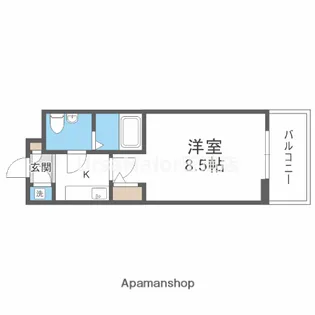 ウエンズ東心斎橋【8階】の間取り