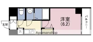 プレサンス心斎橋クオーレ【14階】の間取り