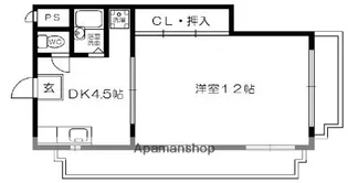 エクレーヌ橋本【4階】の間取り