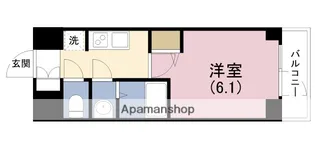 プレサンス松屋町ヴィゴラス【6階】の間取り